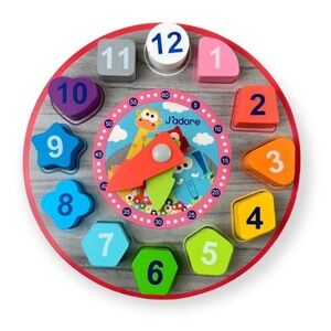 J’adore Shaping Sorting Wooden Clock Toy puzzle